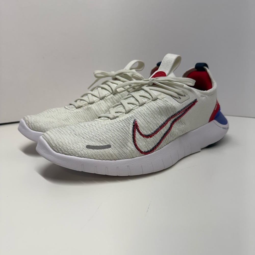 Nike Cream and Red Athletic Shoes